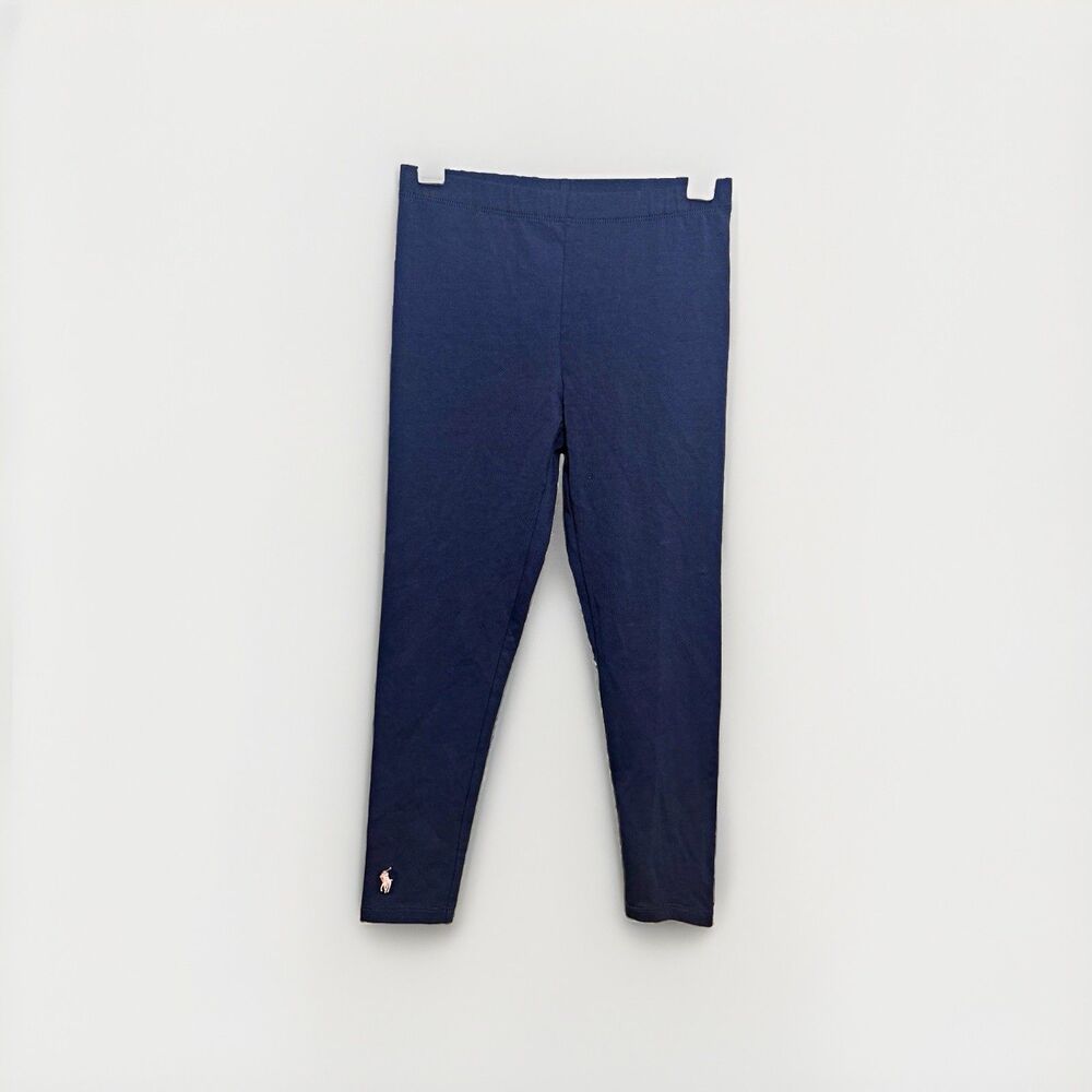 Polo Ralph Lauren Big Girls S 7 Navy Stretch Cotton Leggings Pink Pony NWT